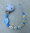 Schnullerkette mit Namen - Eule babyblau