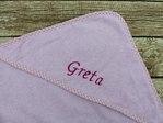 Kapuzenhandtuch mit Namen Greta - Einzelstück
